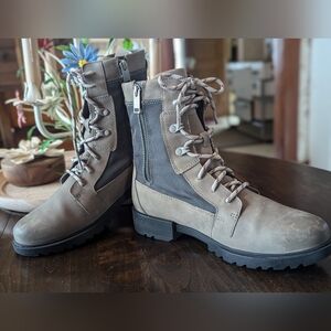 Sorel Emelie II Lace Bootie  Combat Style Boots Women’s Size 8 Gray, NWOT